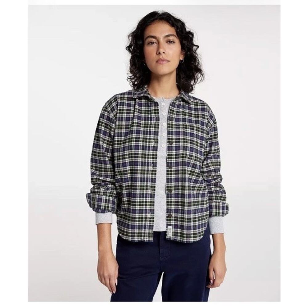 Alpine by desgn midweight flannel Navy/crram plaid womens size M MSRP $48 NWT